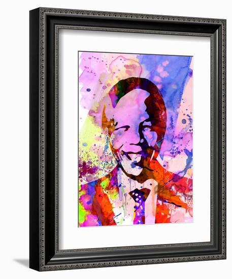 Nelson Mandela Watercolor-Anna Malkin-Framed Art Print