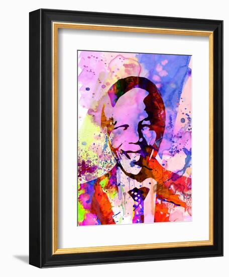 Nelson Mandela Watercolor-Anna Malkin-Framed Art Print