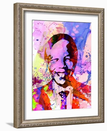 Nelson Mandela Watercolor-Anna Malkin-Framed Art Print