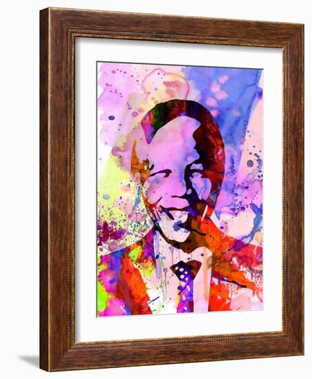 Nelson Mandela Watercolor-Anna Malkin-Framed Art Print