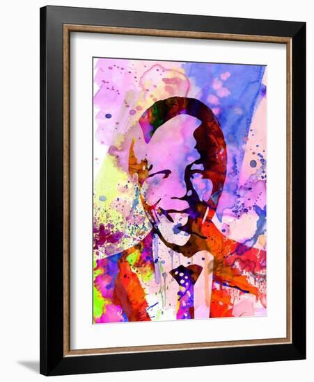 Nelson Mandela Watercolor-Anna Malkin-Framed Art Print