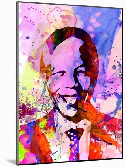 Nelson Mandela Watercolor-Anna Malkin-Mounted Art Print