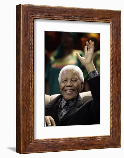 Nelson Mandela-Themba Hadebe-Framed Photographic Print