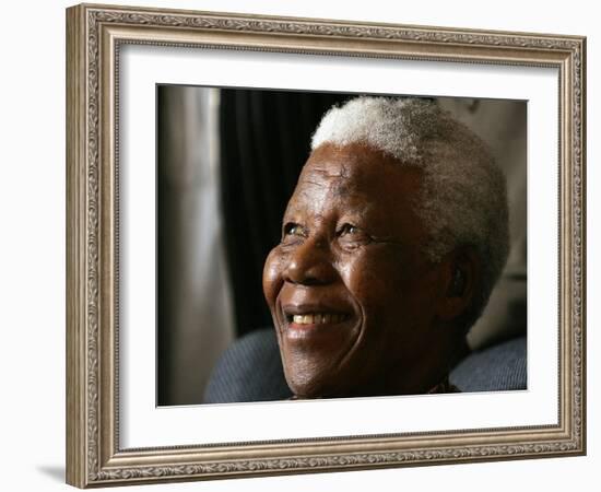 Nelson Mandela-Themba Hadebe-Framed Photographic Print