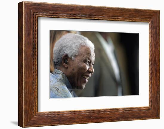 Nelson Mandela-Themba Hadebe-Framed Photographic Print