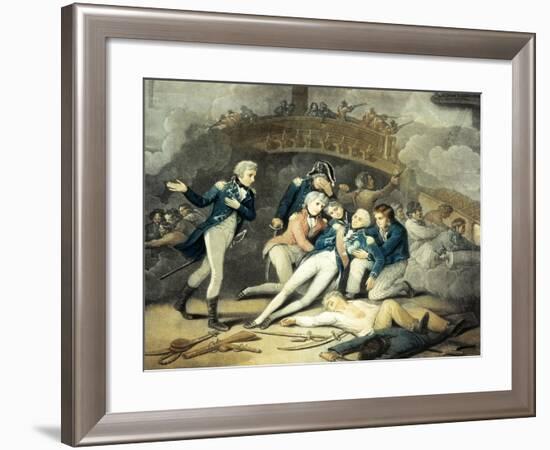 Nelson Mortally Wounded at Trafalgar in 1805, Napoleonic Wars, Spain-null-Framed Giclee Print