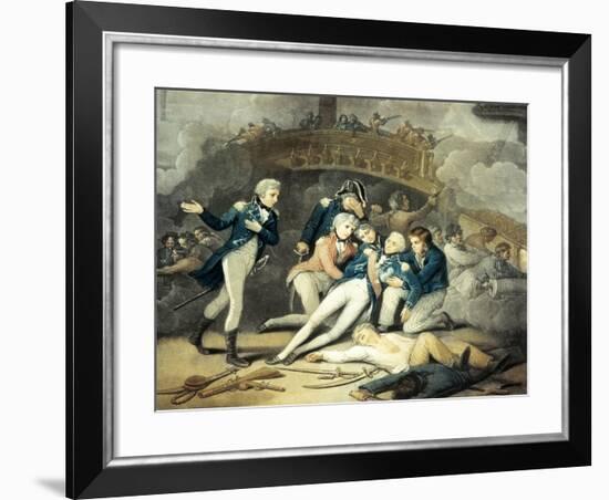 Nelson Mortally Wounded at Trafalgar in 1805, Napoleonic Wars, Spain-null-Framed Giclee Print