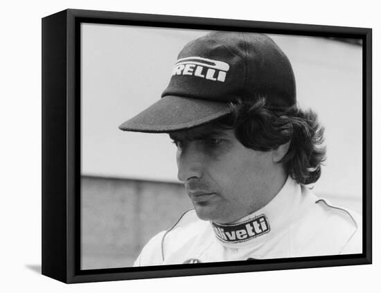 Nelson Piquet at the British Grand Prix, Silverstone, 1985-null-Framed Premier Image Canvas