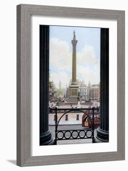 Nelson's Column and Trafalgar Square from the Terrace of the National Gallery, London, C1930S-Spencer Arnold-Framed Giclee Print