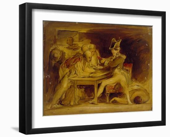 Nelson Sealing the Copenhagen Letter, C. 1835 (Oil on Panel, Mounted as a Drawing)-David Wilkie-Framed Giclee Print
