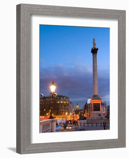 Nelsons Column and Trafalgar Square, London, England, United Kingdom, Europe-Alan Copson-Framed Photographic Print