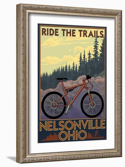 Nelsonville, Ohio - Ride the Trails-Lantern Press-Framed Art Print