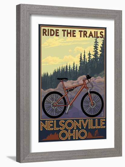 Nelsonville, Ohio - Ride the Trails-Lantern Press-Framed Art Print