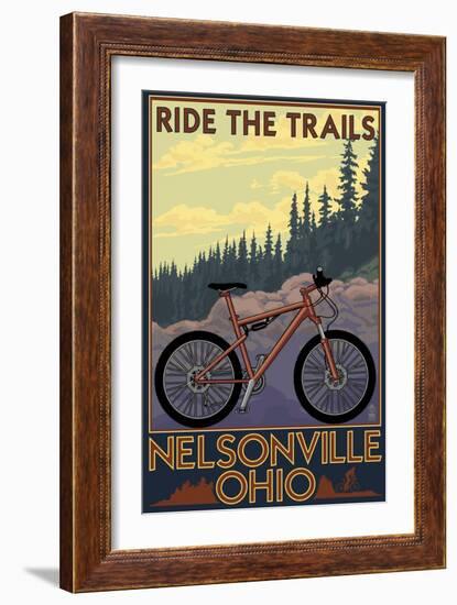 Nelsonville, Ohio - Ride the Trails-Lantern Press-Framed Art Print