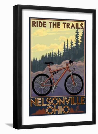 Nelsonville, Ohio - Ride the Trails-Lantern Press-Framed Art Print