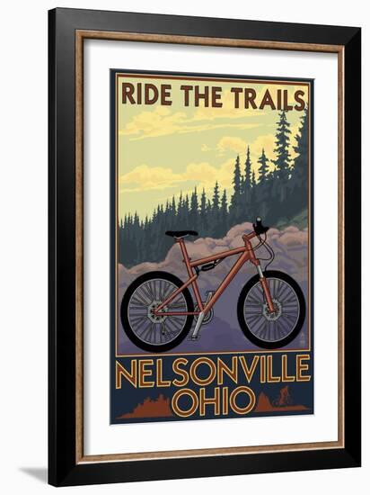 Nelsonville, Ohio - Ride the Trails-Lantern Press-Framed Art Print