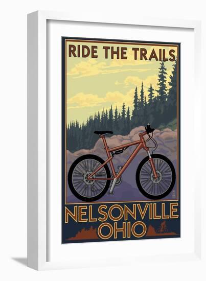 Nelsonville, Ohio - Ride the Trails-Lantern Press-Framed Art Print