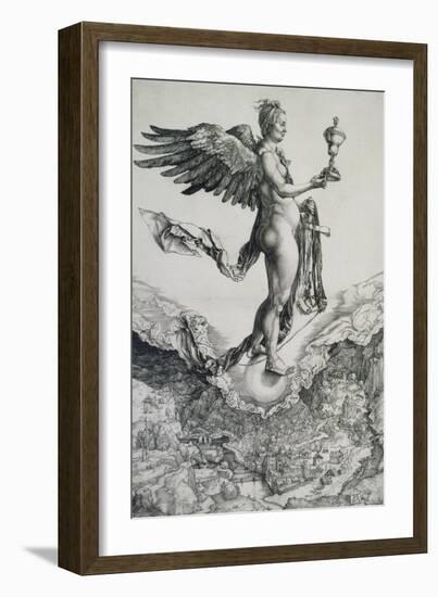 Nemesis (Das große Glück). Um 1501-Albrecht Durer-Framed Giclee Print