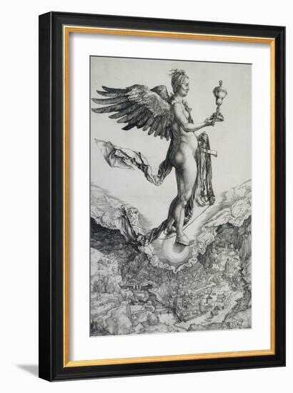 Nemesis (Das große Glück). Um 1501-Albrecht Durer-Framed Giclee Print