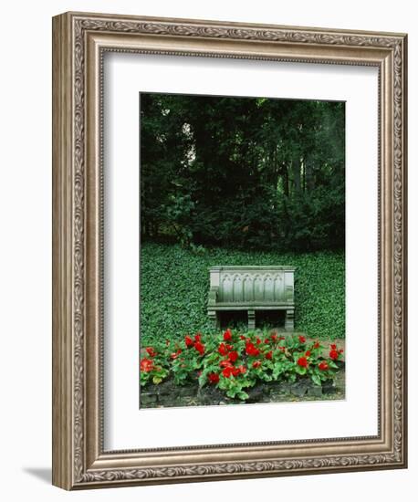 Neo-Gothic Bench in the Park of Babelsberg Palace, Potsdam-Karl Friedrich Schinkel-Framed Giclee Print