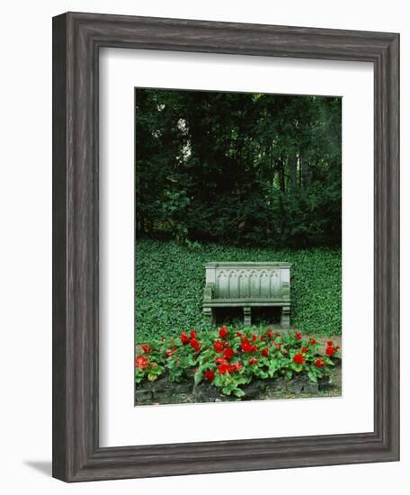 Neo-Gothic Bench in the Park of Babelsberg Palace, Potsdam-Karl Friedrich Schinkel-Framed Giclee Print