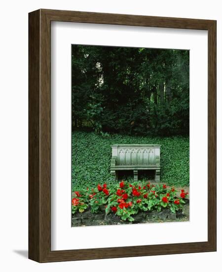 Neo-Gothic Bench in the Park of Babelsberg Palace, Potsdam-Karl Friedrich Schinkel-Framed Giclee Print