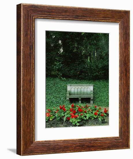 Neo-Gothic Bench in the Park of Babelsberg Palace, Potsdam-Karl Friedrich Schinkel-Framed Giclee Print