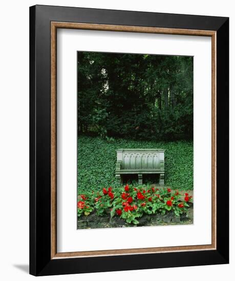 Neo-Gothic Bench in the Park of Babelsberg Palace, Potsdam-Karl Friedrich Schinkel-Framed Giclee Print