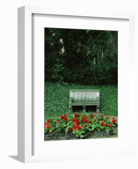 Neo-Gothic Bench in the Park of Babelsberg Palace, Potsdam-Karl Friedrich Schinkel-Framed Giclee Print