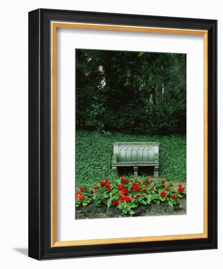 Neo-Gothic Bench in the Park of Babelsberg Palace, Potsdam-Karl Friedrich Schinkel-Framed Giclee Print