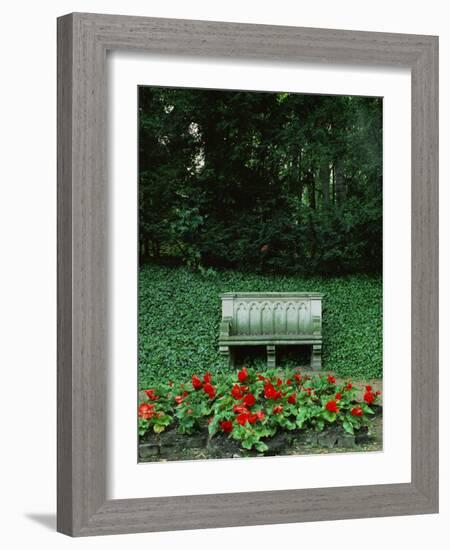 Neo-Gothic Bench in the Park of Babelsberg Palace, Potsdam-Karl Friedrich Schinkel-Framed Giclee Print