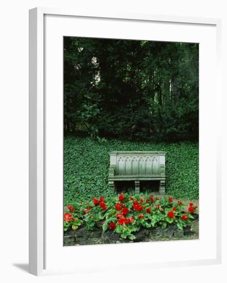 Neo-Gothic Bench in the Park of Babelsberg Palace, Potsdam-Karl Friedrich Schinkel-Framed Giclee Print