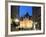 Neo-Gothic Post Office; Market Square Illuminated at Night, UNESCO World Heritage Site, Bruges-Christian Kober-Framed Photographic Print