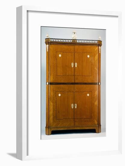 Neoclassical Style Cherry Wood Collector's Cabinet with Veneer Finish, Piedmont or France-null-Framed Giclee Print