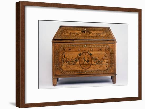 Neoclassical Style Painted Wood Drop Leaf Writing Desk, Italy-null-Framed Giclee Print