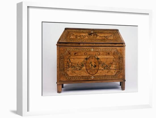 Neoclassical Style Painted Wood Drop Leaf Writing Desk, Italy-null-Framed Giclee Print