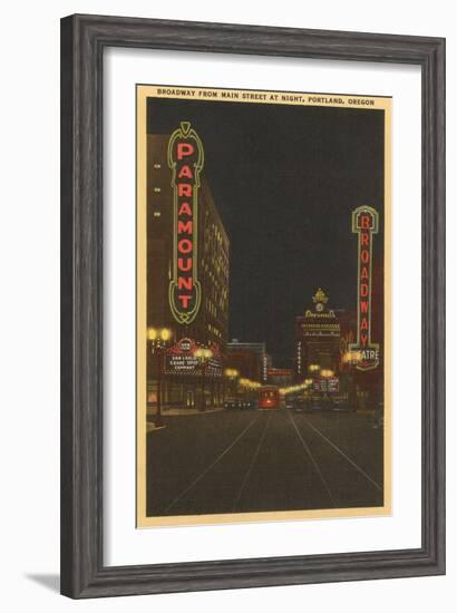 Neon at Night, Portland, Oregon-null-Framed Art Print