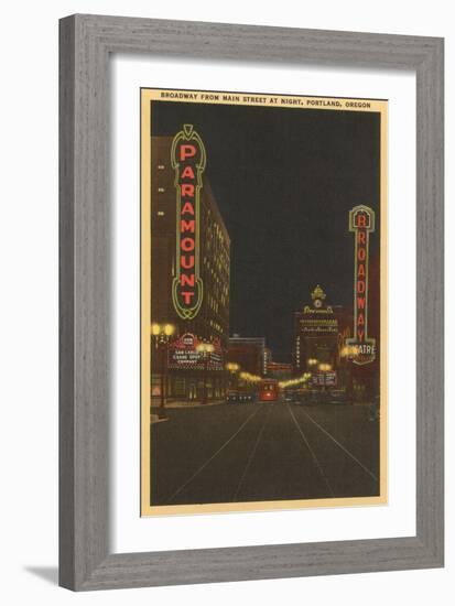 Neon at Night, Portland, Oregon-null-Framed Art Print