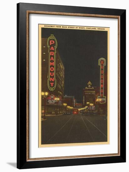 Neon at Night, Portland, Oregon-null-Framed Art Print