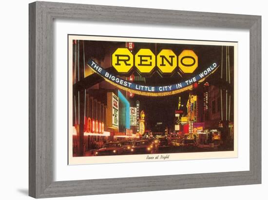 Neon at Night, Reno, Nevada-null-Framed Art Print