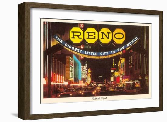 Neon at Night, Reno, Nevada-null-Framed Art Print