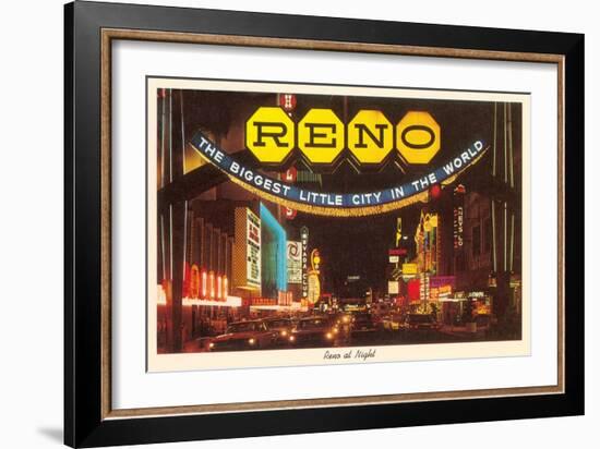 Neon at Night, Reno, Nevada-null-Framed Art Print