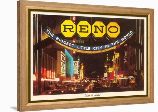 Neon at Night, Reno, Nevada-null-Framed Stretched Canvas