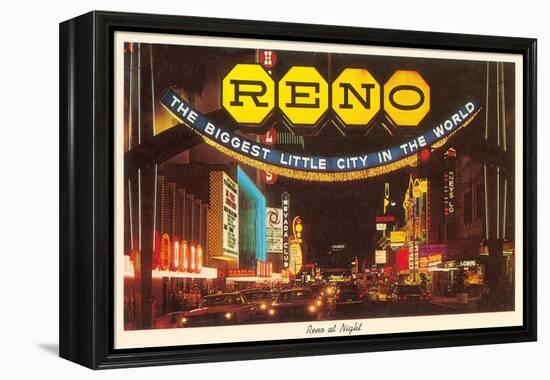 Neon at Night, Reno, Nevada-null-Framed Stretched Canvas