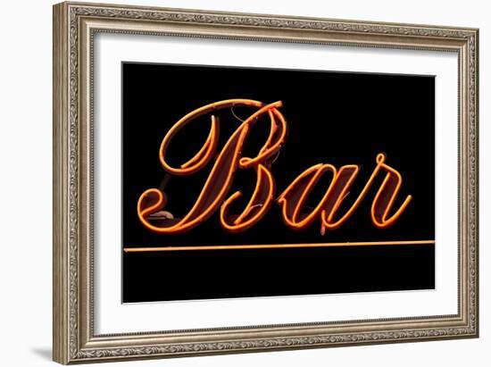 Neon Bar Sign-Mr Doomits-Framed Art Print