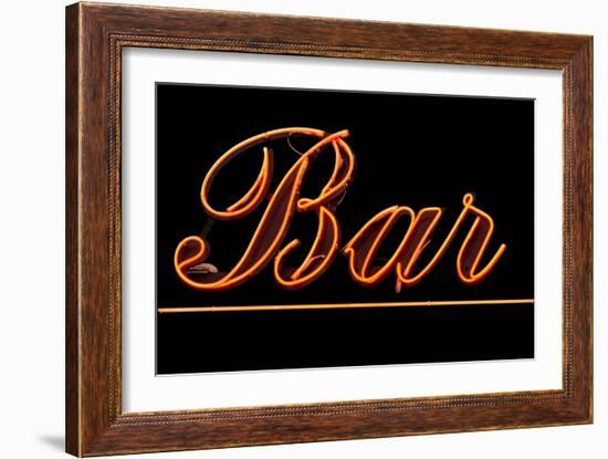 Neon Bar Sign-Mr Doomits-Framed Art Print