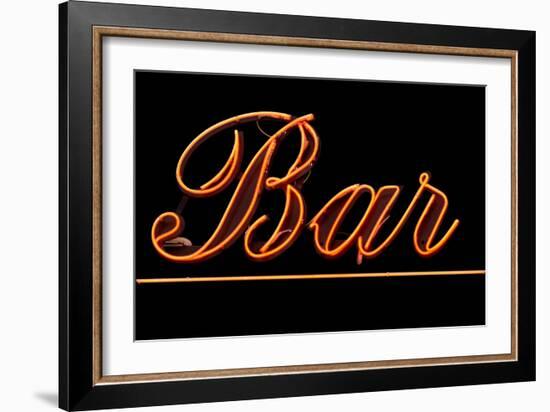 Neon Bar Sign-Mr Doomits-Framed Art Print