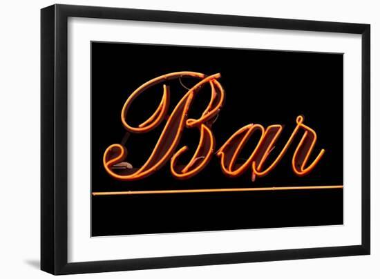Neon Bar Sign-Mr Doomits-Framed Art Print