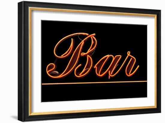 Neon Bar Sign-Mr Doomits-Framed Art Print