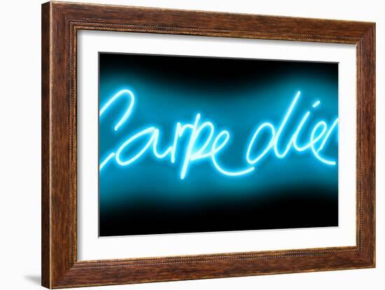 Neon Carpe Diem AB-Hailey Carr-Framed Art Print